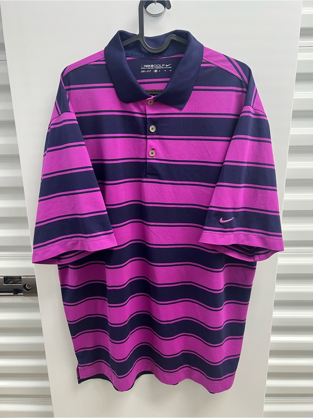 Nike Men’s Purple & Navy Striped Polo Shirt